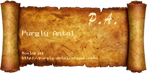 Purgly Antal névjegykártya